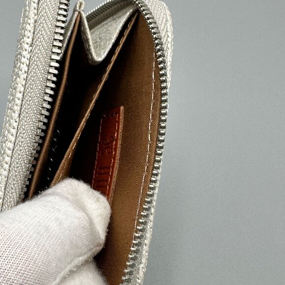 HOBO Nila Small Leather Zip Around Wallet Card Case Silver Zebra NV-22658SILV - Picture 11 of 16